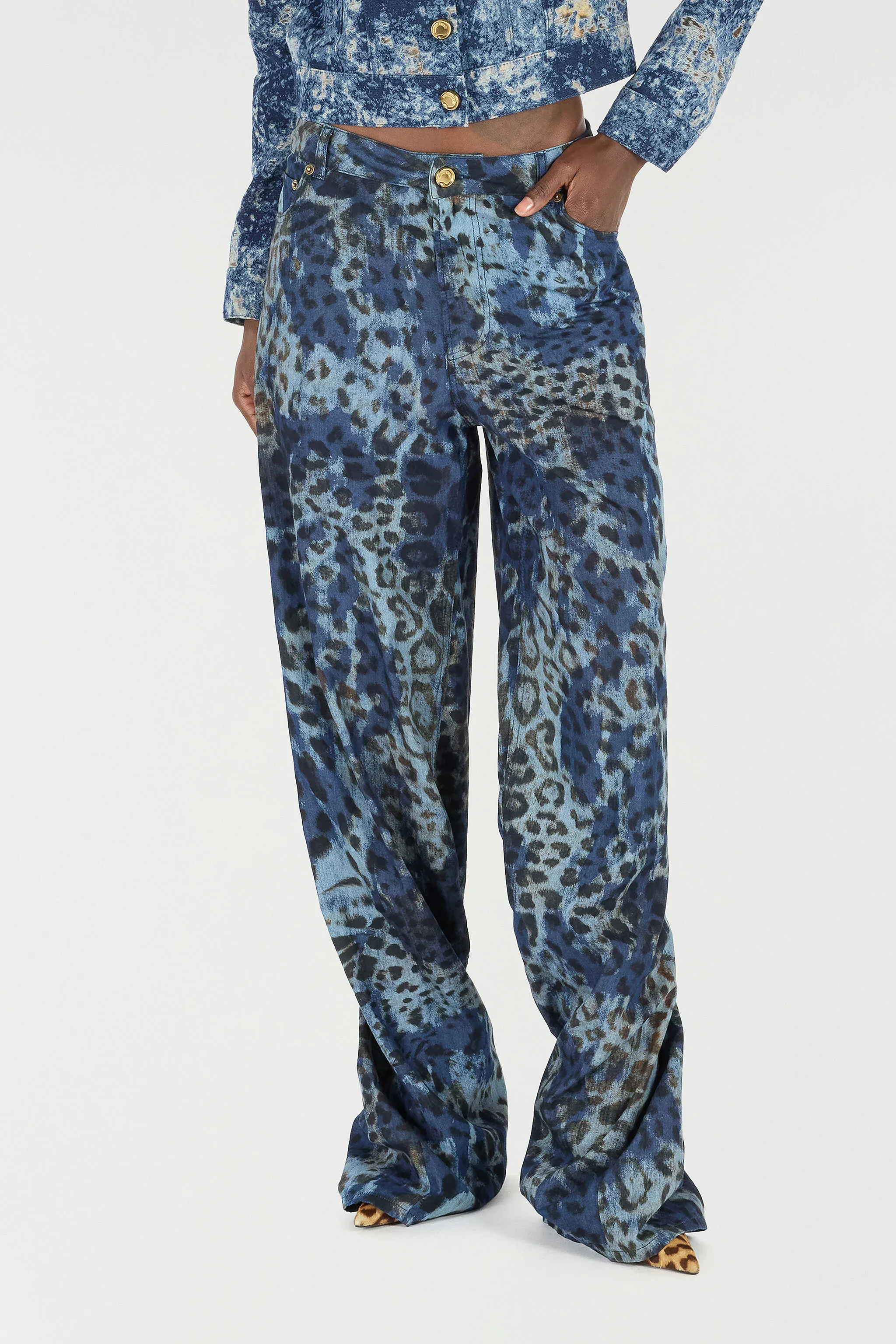 Jeans With Jaguar Skin Print