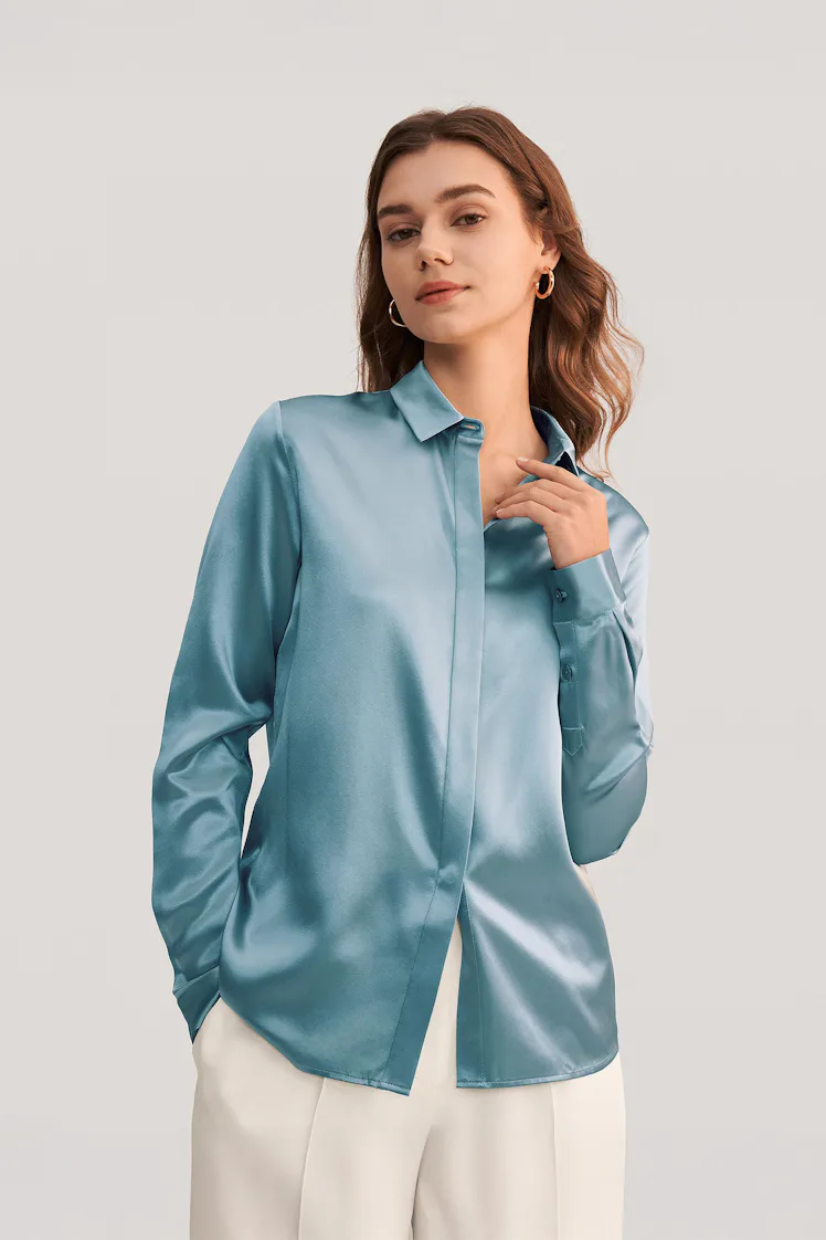 Lilysilk Basic Concealed Placket Silk Shirt
