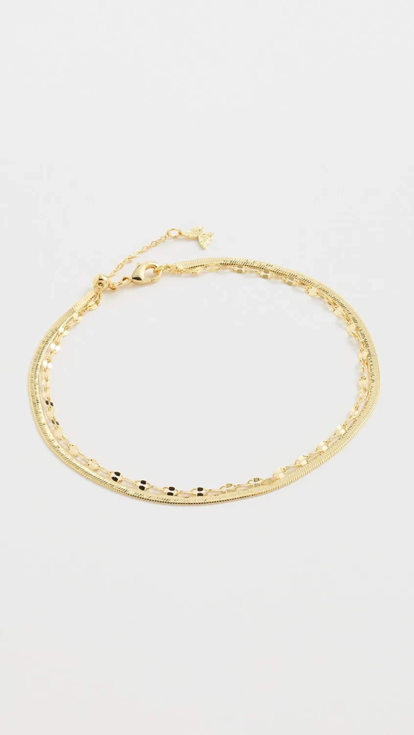 By Adina Eden Double-Strand Multi-Chain Anklet