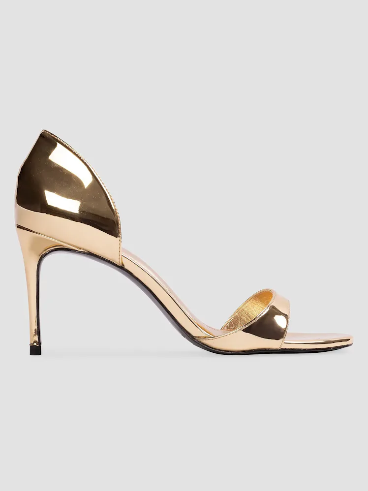 Black Suede Studio Vanity Metallic Sandals