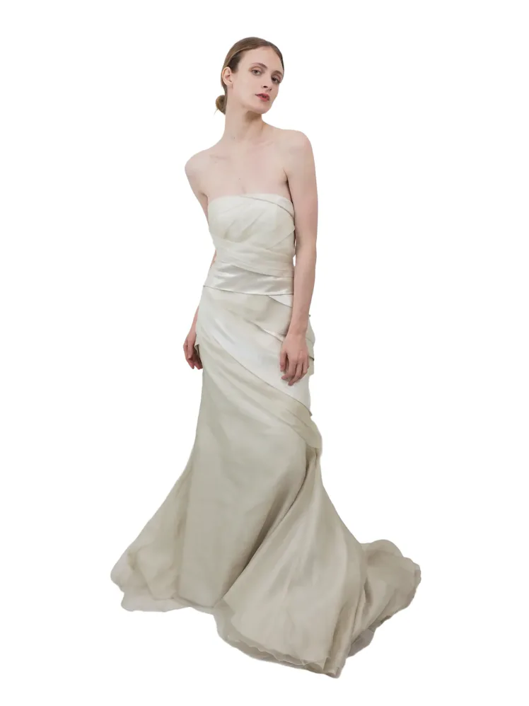Italian Atelier Strapless Ruffled Gown