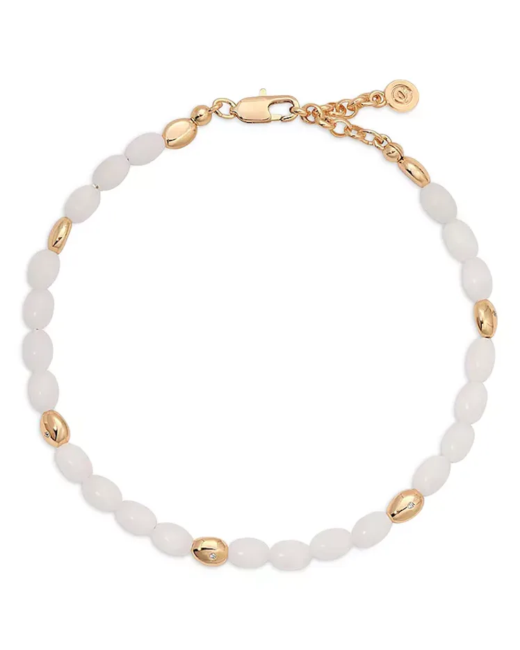 Polished Pebble Stone Beaded Ankle Bracelet