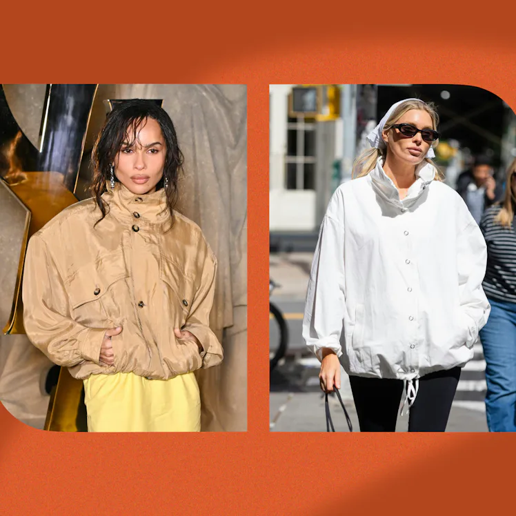Zoë Kravitz and Elsa Hosk style a windbreaker.
