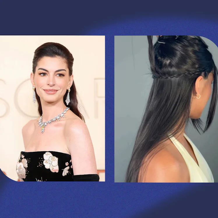 Anne Hathaway’s tiny braid trick is basically a facelift for your hairline.
