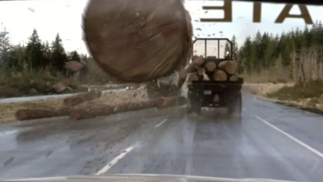 The infamous log-truck scene from 'Final Destination.'