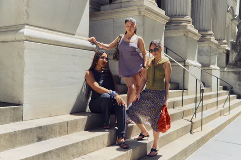 Bustle's fashion team tries Mango's Eckhaus Latta collab.