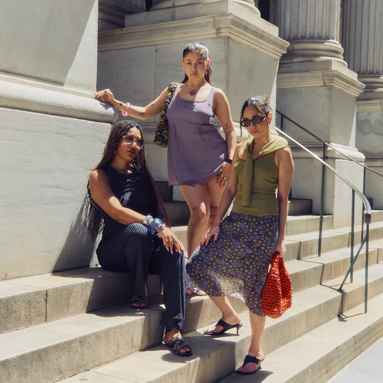 Bustle's fashion team tries Mango's Eckhaus Latta collab.