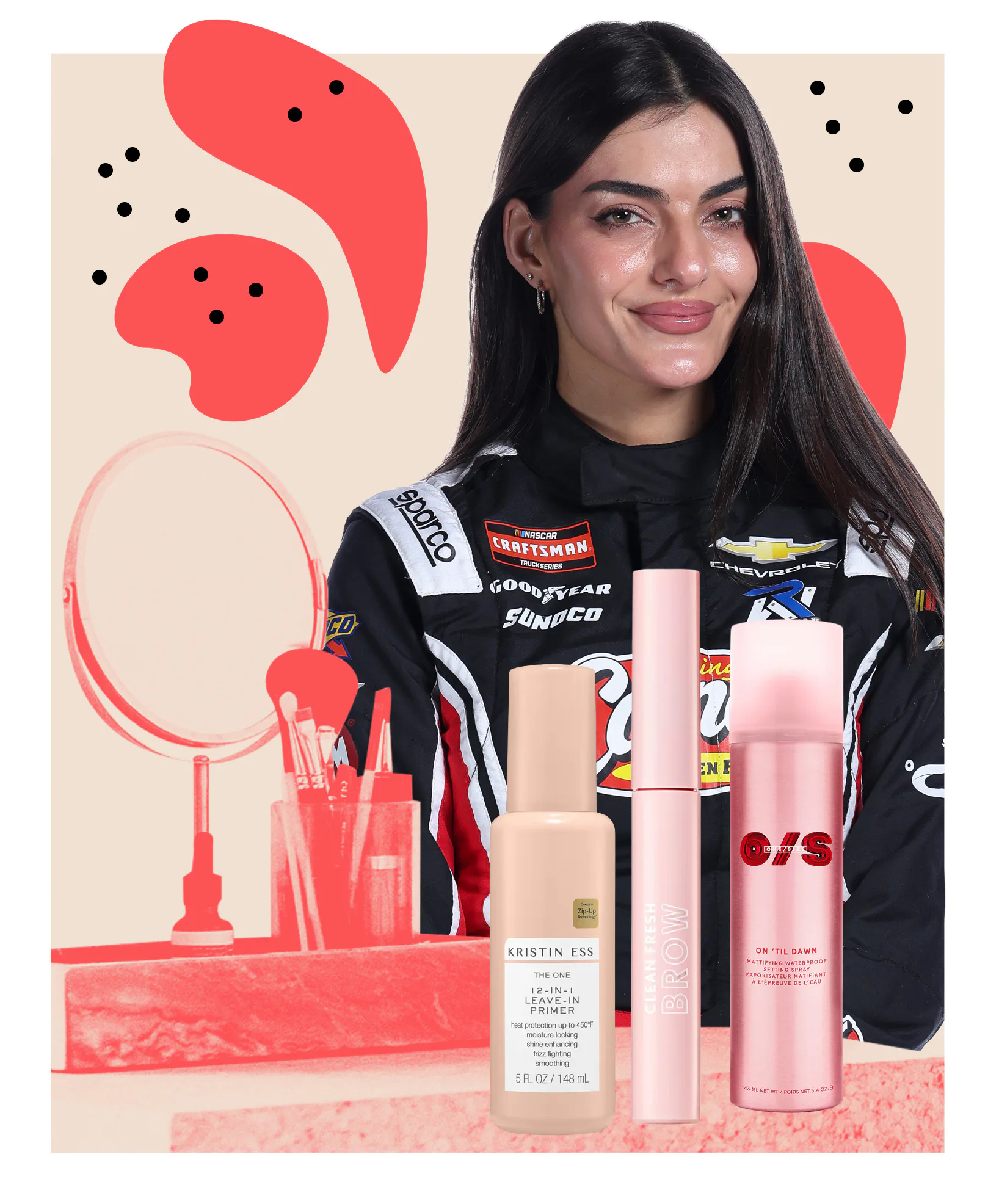Nascar driver Toni Breidinger on her go-to beauty products and rituals.