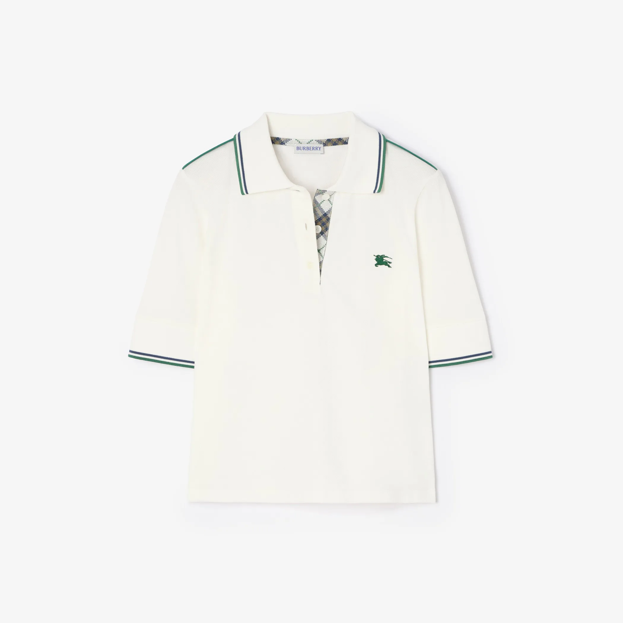 Cropped Cotton Tennis Polo Shirt