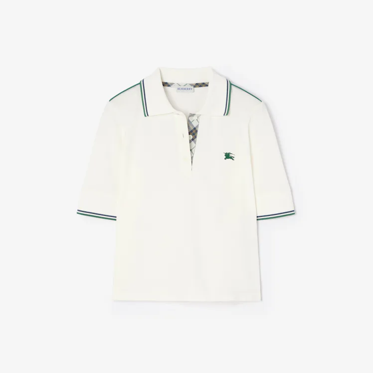 Cropped Cotton Tennis Polo Shirt