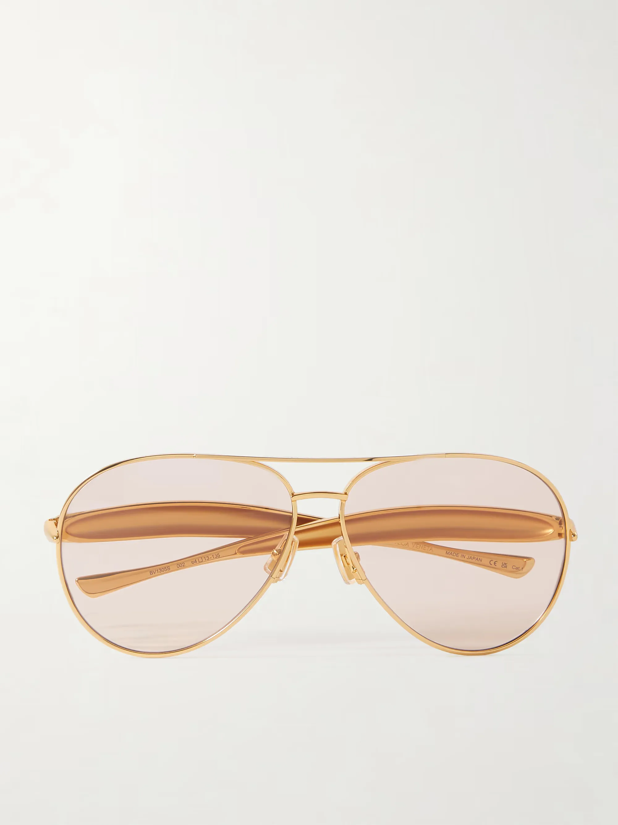Sardine Aviator-Style Gold-Tone Sunglasses