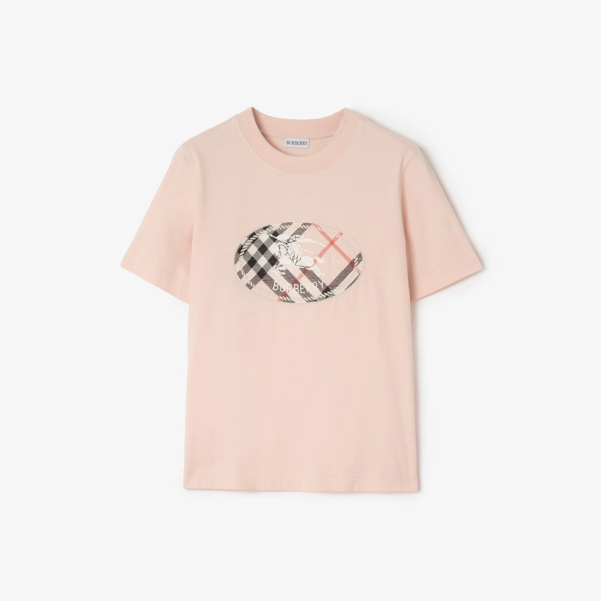 Check Knight Stamp Cotton T-Shirt