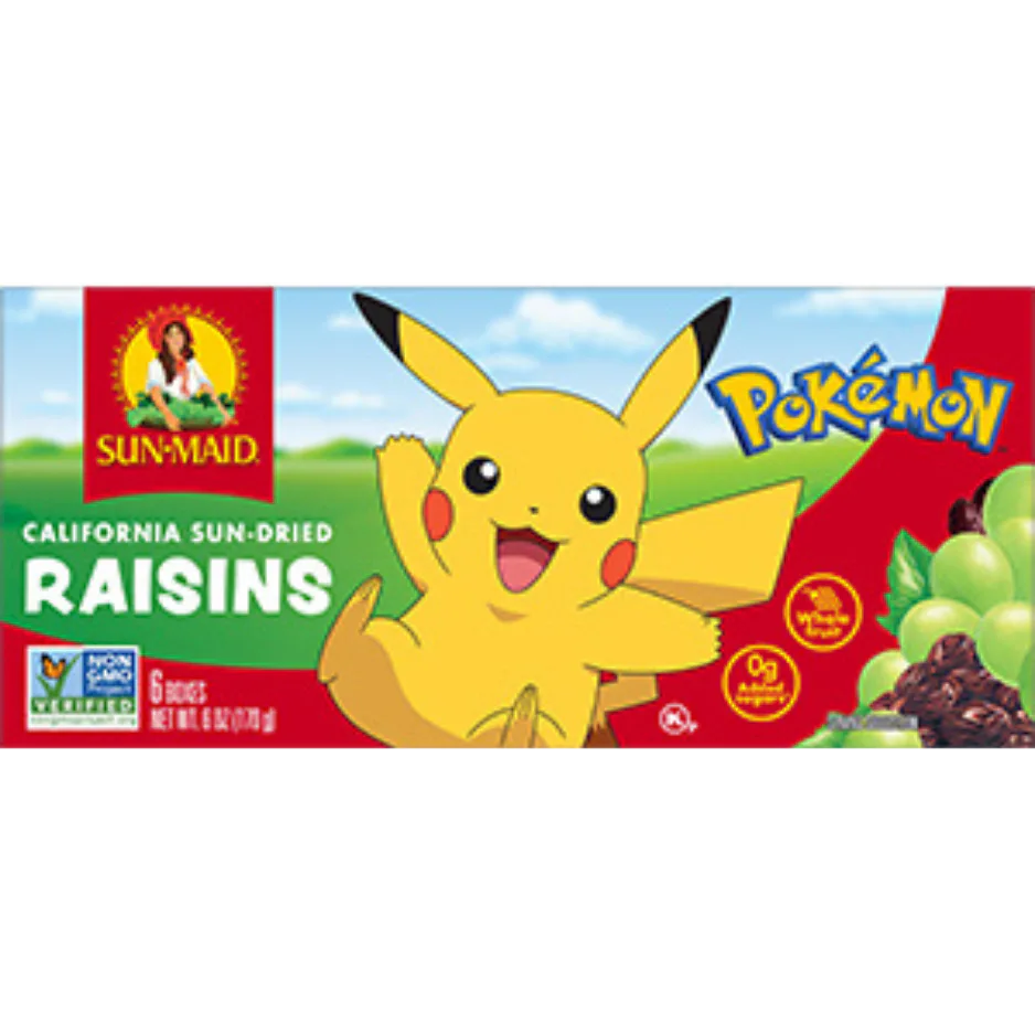Sun-Maid and Pokémon Raisins 6-Pack 