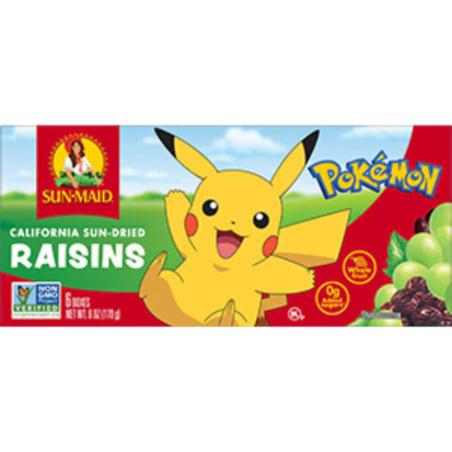Sun-Maid and Pokémon Raisins 6-Pack
