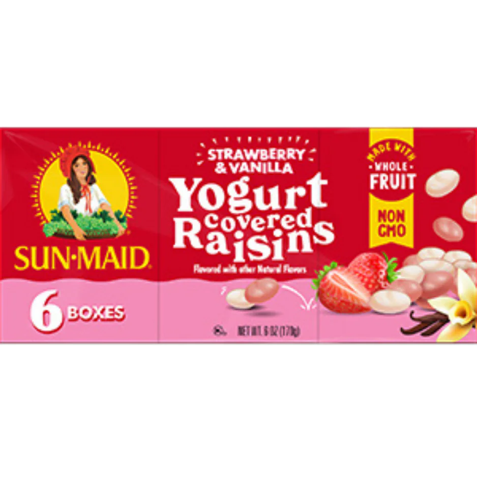Sun-Maid Strawberry & Vanilla Yogurt Covered Raisins 6-Pack