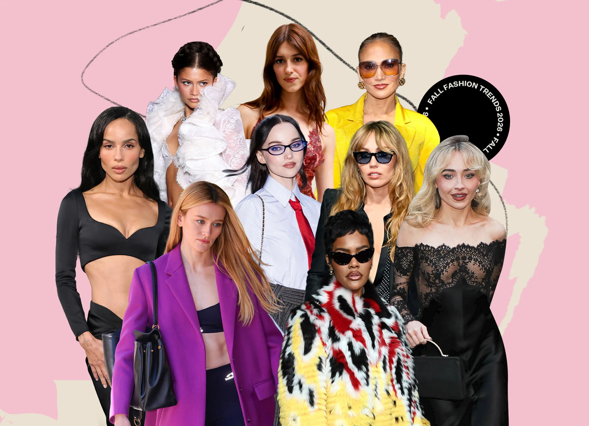 Sabrina Carpenter, Zendaya, Daisy Edgar-Jones, Zoë Kravitz, and more It girls wearing the top fall 2...