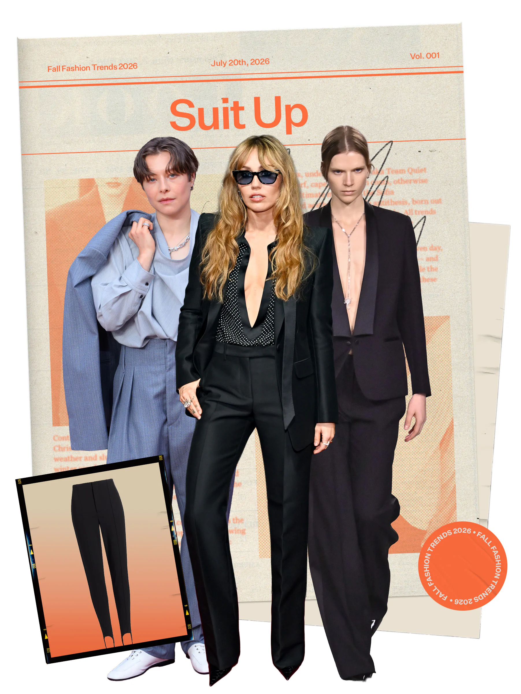 Fall 2026 Fashion Trend: Emma D’Arcy and Miley Cyrus in suits.