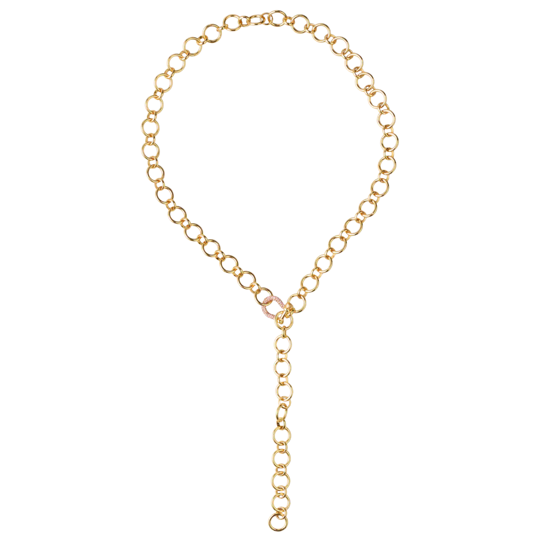 Suede Chain With Mini Pink