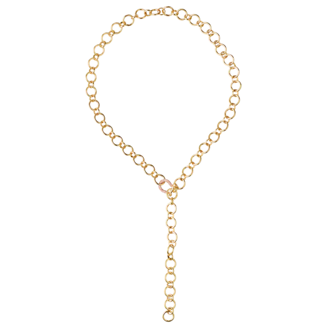 Suede Chain With Mini Pink