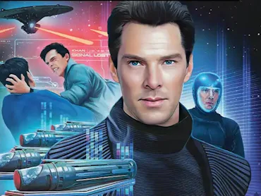 A detail of a new Magic: The Gathering Star Trek card featuring Benedict Cumberbatch as Khan.
