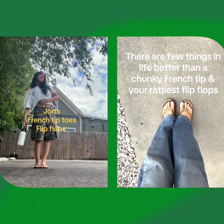 According to TikTok, you should be pairing your flip-flops with a French tip pedicure.