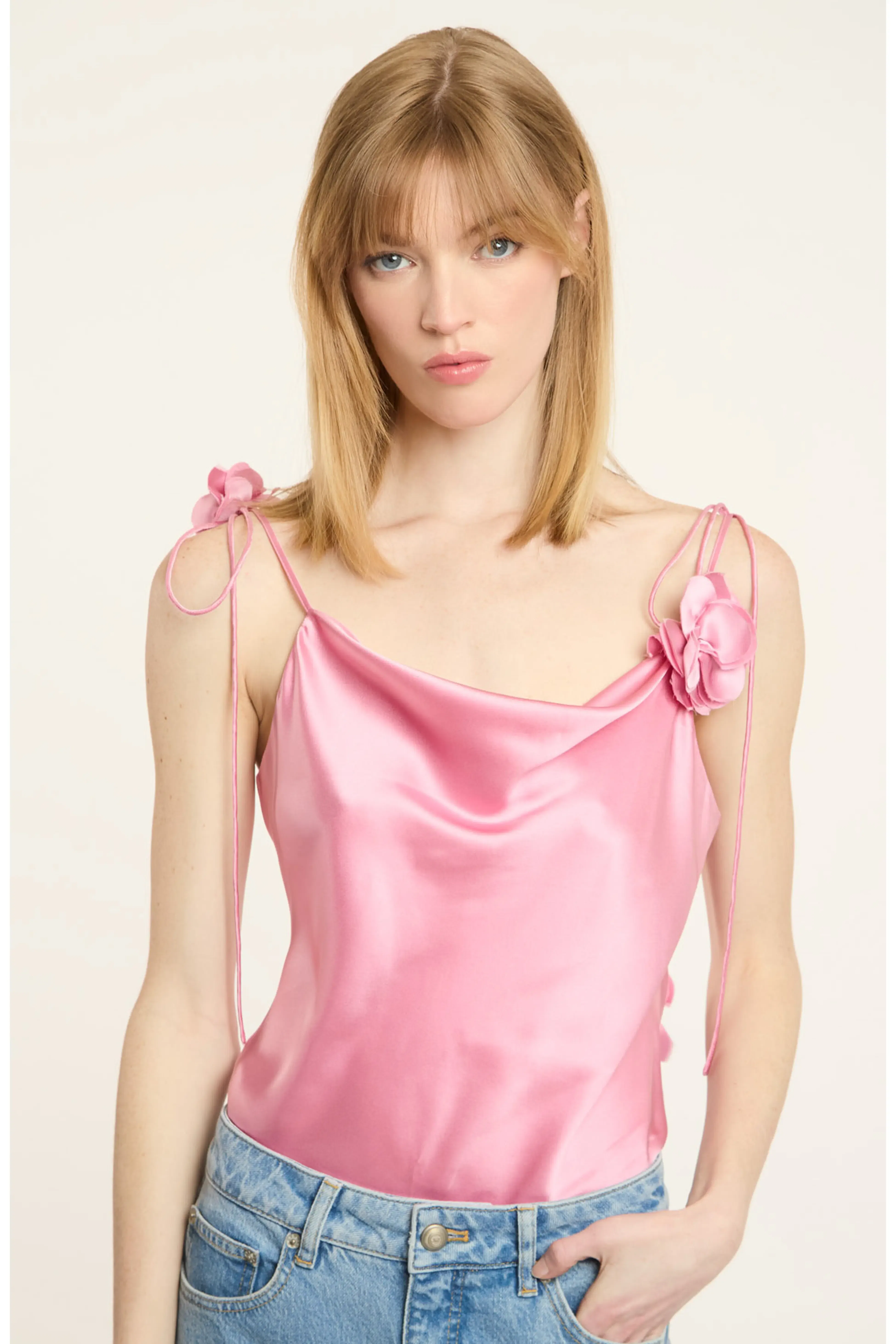 Marta Trailing Flower Silk Camisole