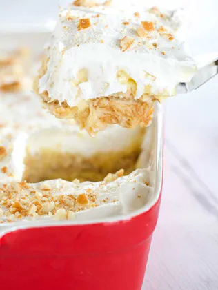 Pineapple Icebox Cake, an easy no-bake dessert for summer.