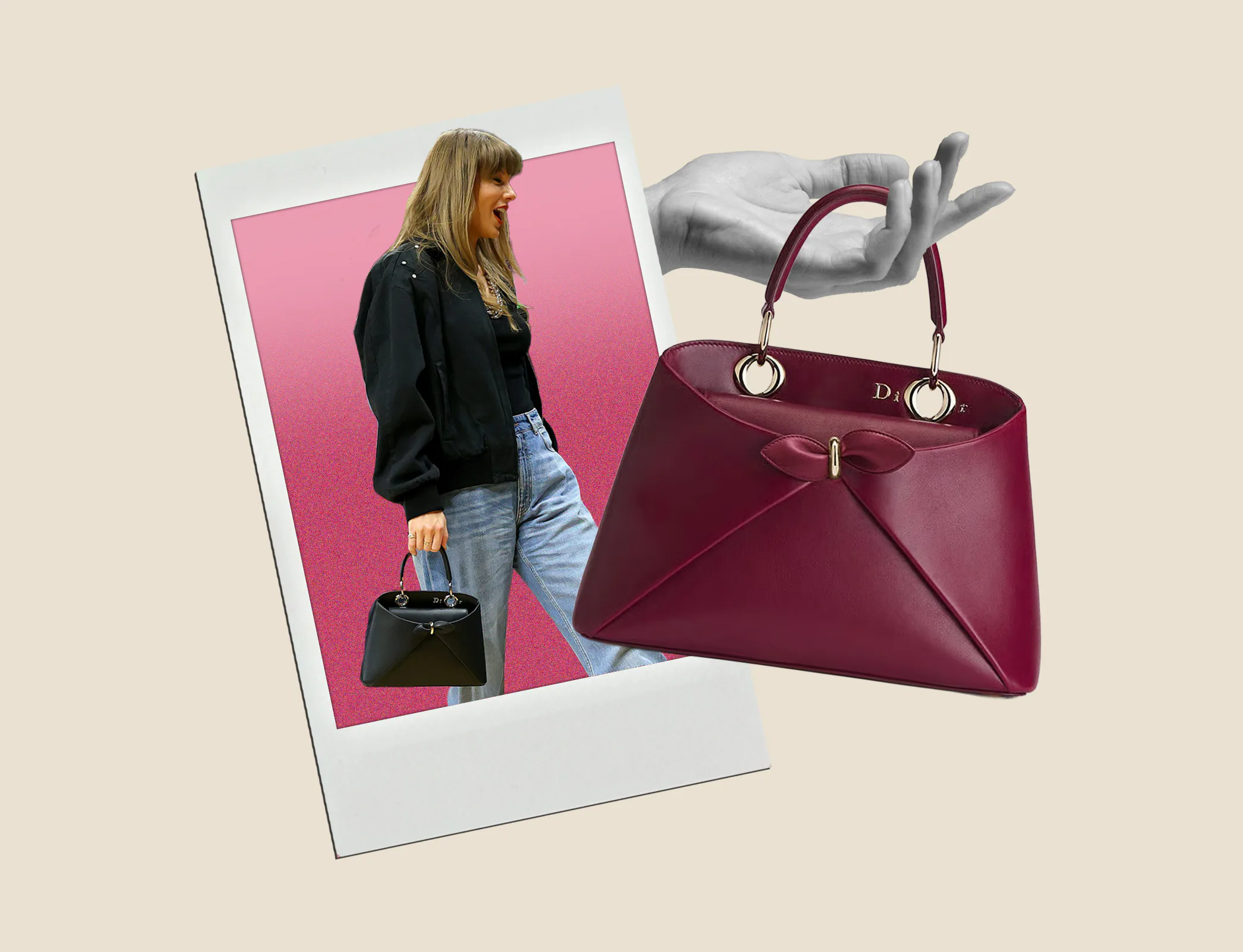 Taylor Swift carrying the Dior Cigale bag.