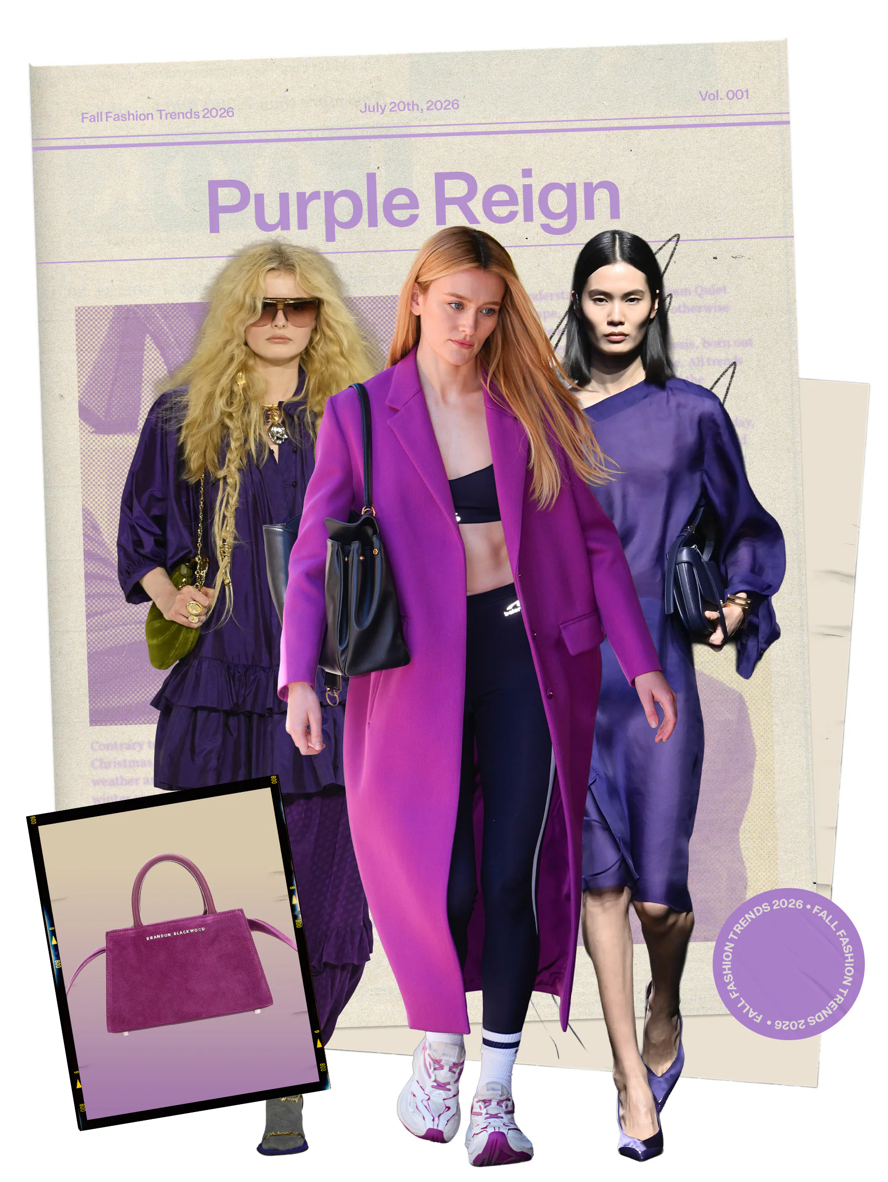Fall 2026 Fashion Trend: Sarah Pidgeon in purple.