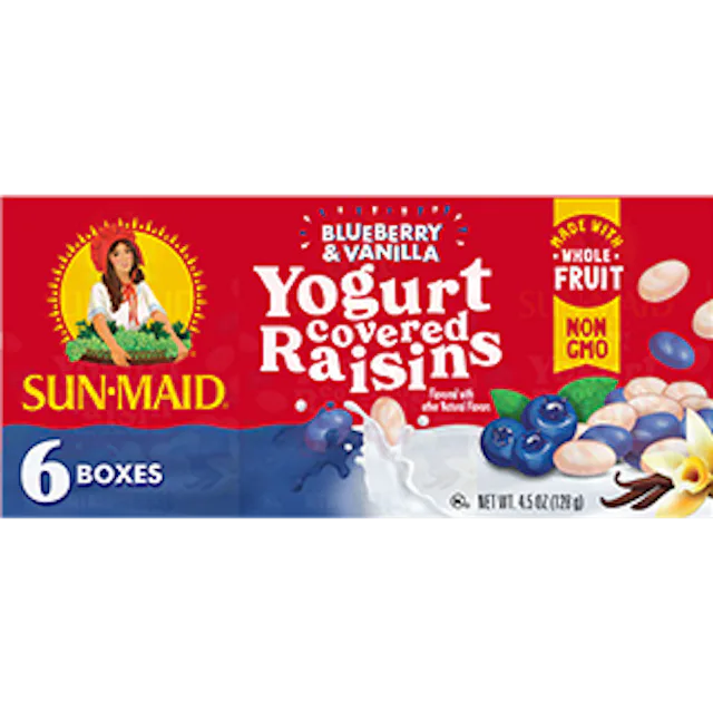 Sun-Maid Blueberry & Vanilla Yogurt Covered Raisins 6-Pack