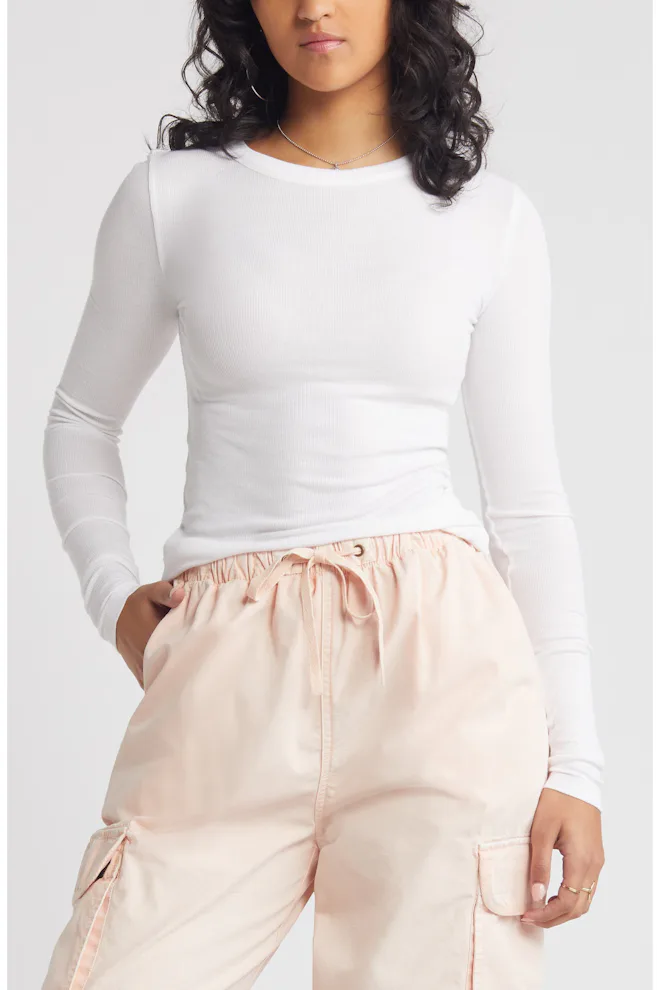 Ribbed Long-Sleeve T-Shirt