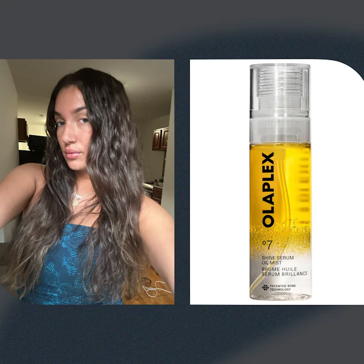 An honest review of Olaplex's Shine Serum Oil Mist, which boosts shine and tames frizz without weigh...
