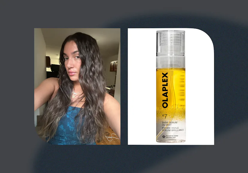 An honest review of Olaplex's Shine Serum Oil Mist, which boosts shine and tames frizz without weigh...