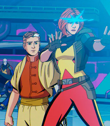 Cyclops/Scott Summers (voiced by Ray Chase), Nathan Summers (Michael Johnston), and Jean Grey (Jenni...