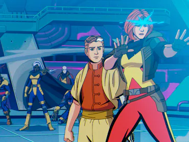 Cyclops/Scott Summers (voiced by Ray Chase), Nathan Summers (Michael Johnston), and Jean Grey (Jenni...