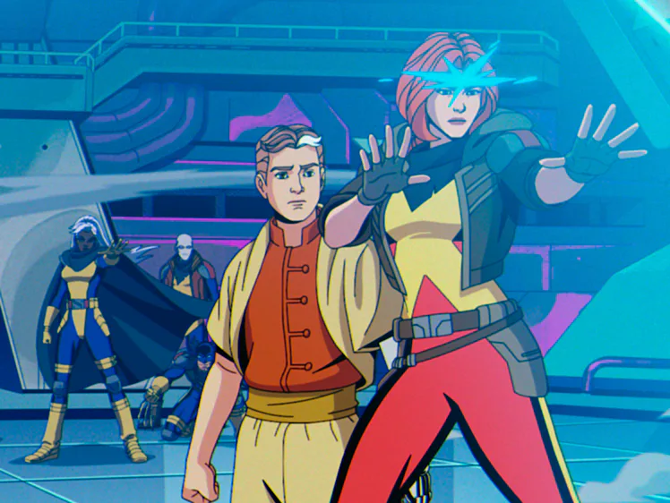 Cyclops/Scott Summers (voiced by Ray Chase), Nathan Summers (Michael Johnston), and Jean Grey (Jenni...