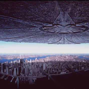 6/96- Alien Ship Over New York City. Scenes From "Independence Day" The New Thriller From 20Th Centu...