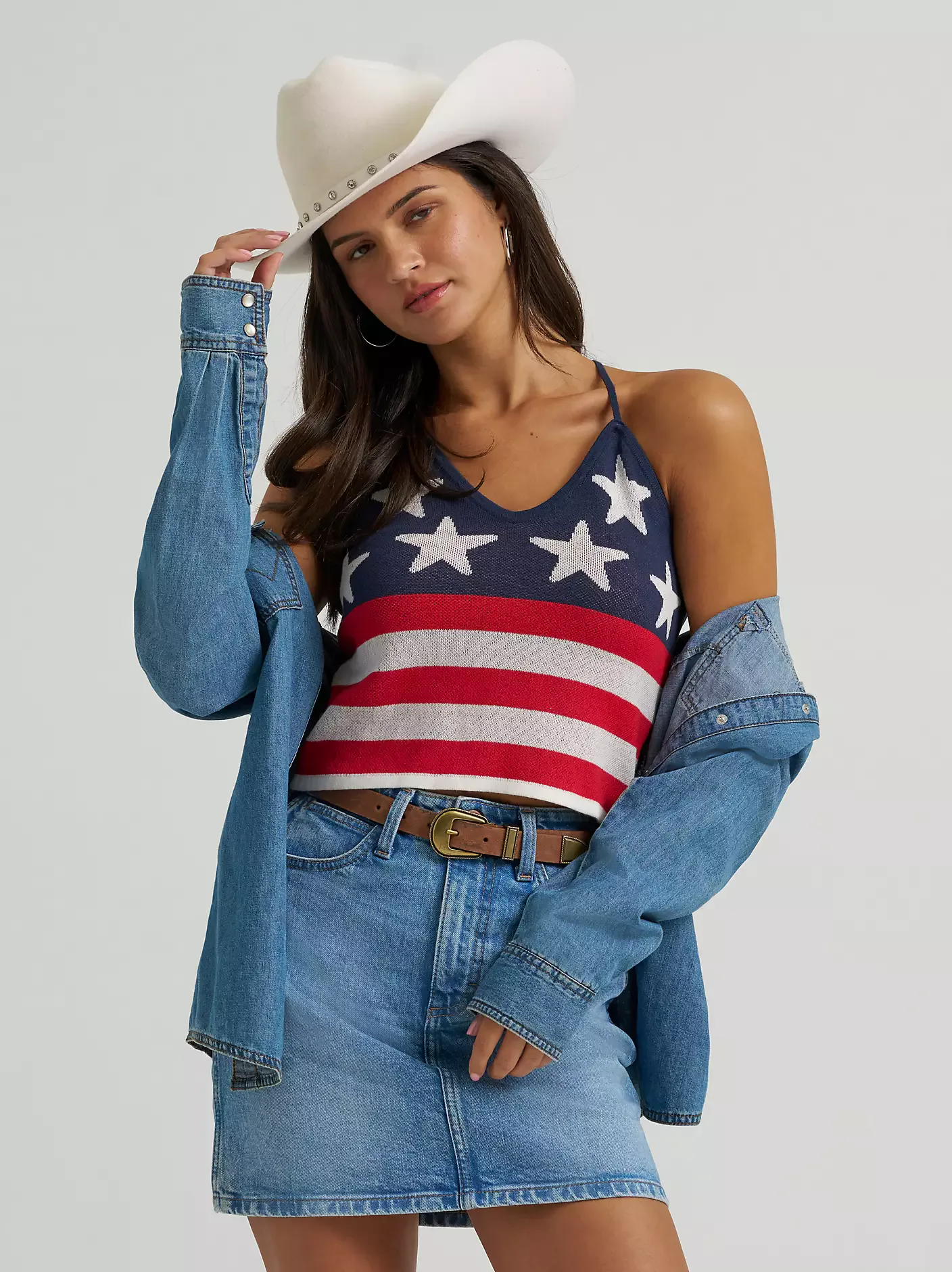 Women's Stars & Stripes Crochet Tank