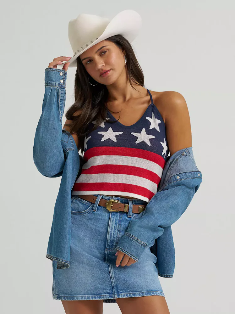 Women's Stars & Stripes Crochet Tank