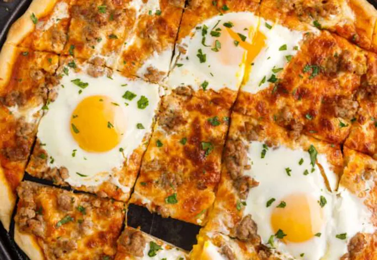 Breakfast pizza in a story about easy meals to make when nothing sounds good.