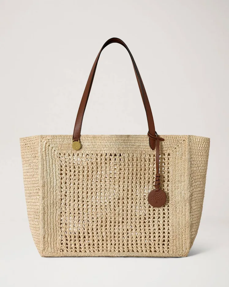 Mulberry Crochet Raffia Tote
