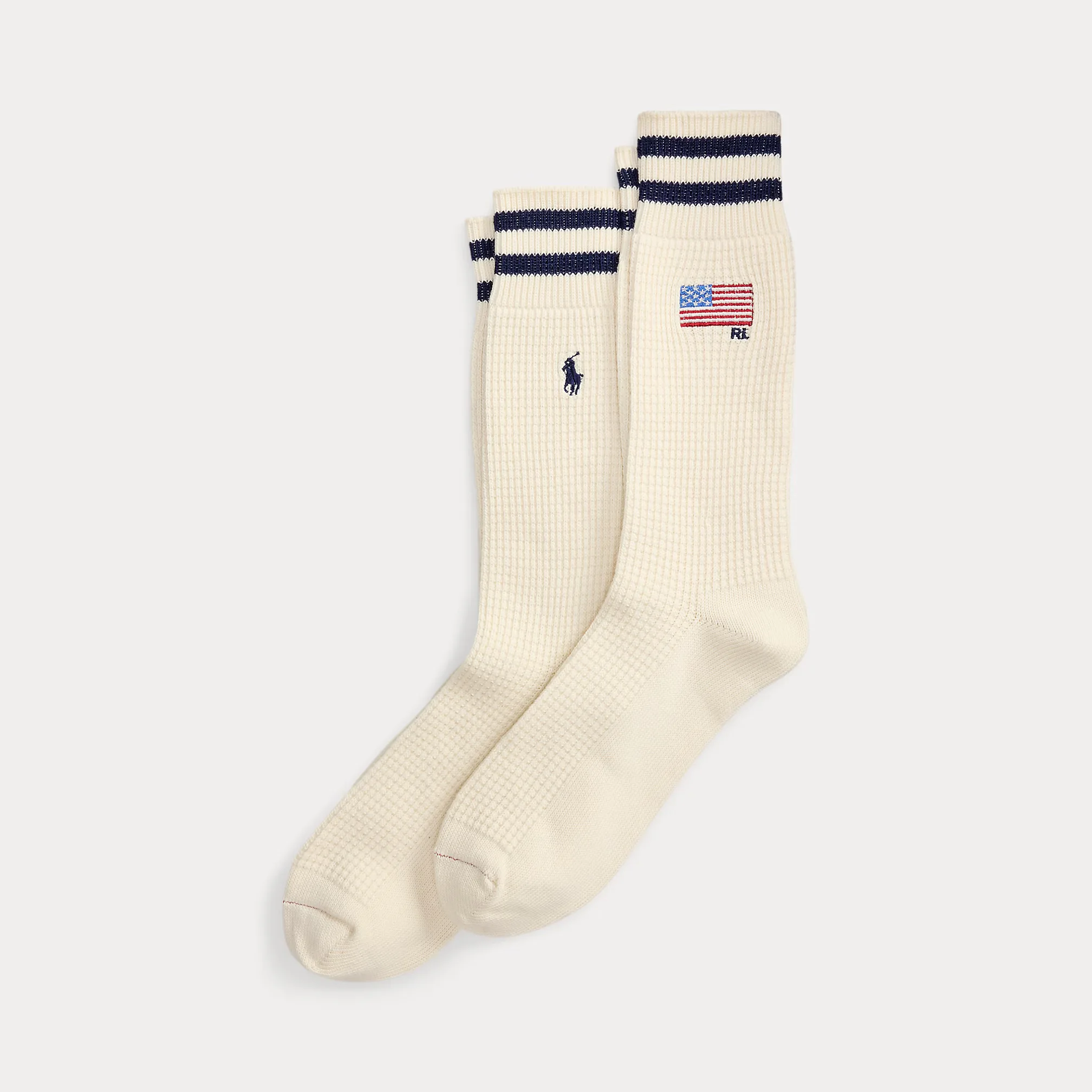Flag Waffle-Knit Crew Sock 2-Pack