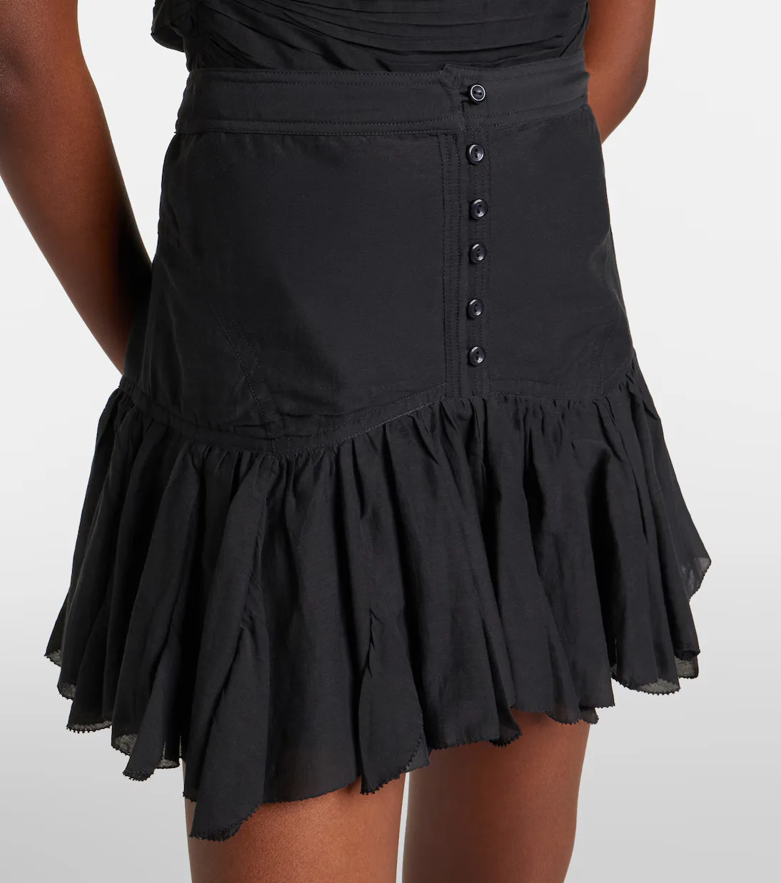 Daneen Ruffled Cotton-Blend Miniskirt