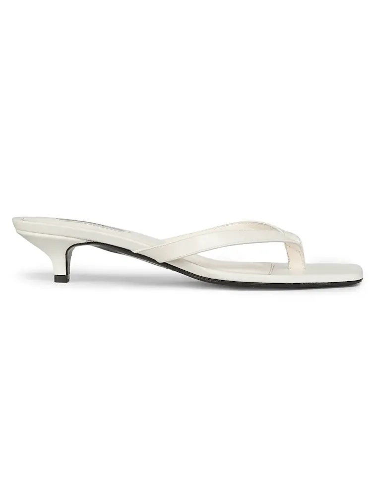 35MM Leather Kitten-Heel Sandals