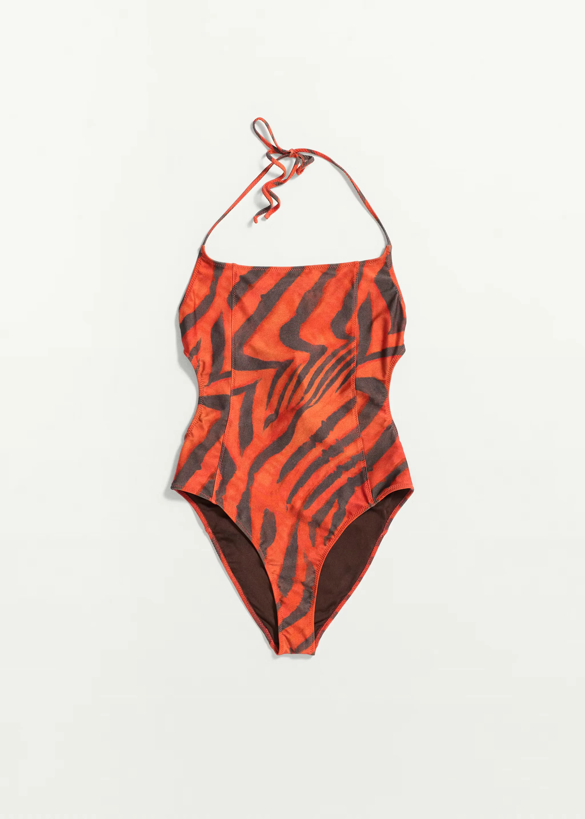 Animal-Print Halter Swimsuit