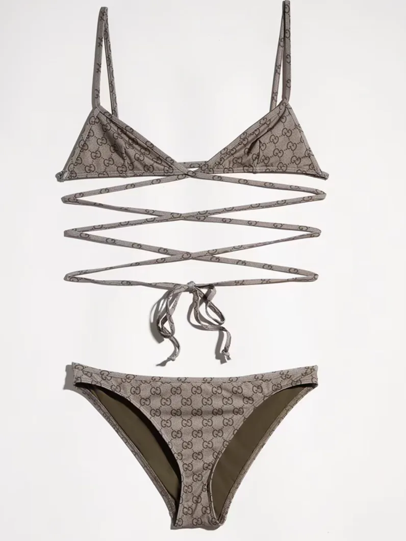 Printed Stretch Jersey Bikini