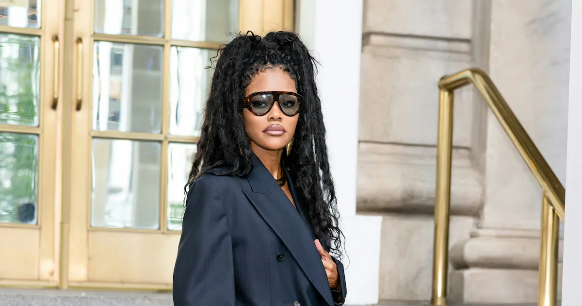 Teyana Taylor Trades a Tie for a Sculptural Gold Necklace