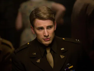 Chris Evans as Captain America/Steve Rogers in Captain America: The First Avenger
