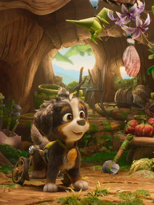 Hayden Chamberlen as “Rex" in PAW Patrol: The Dino Movie from Paramount PIctures and Spinmaster.