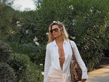 Cass Dimmico in a sarong